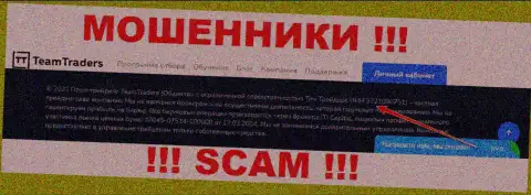 Будьте крайне бдительны ! Номер регистрации TeamTraders Ru: 9721090751 может быть фейком