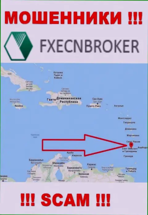 FXECN Broker - это ЛОХОТРОНЩИКИ, которые зарегистрированы на территории - Saint Vincent and the Grenadines
