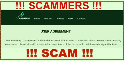 Coinumm Swindlers can remake their agreement at any time