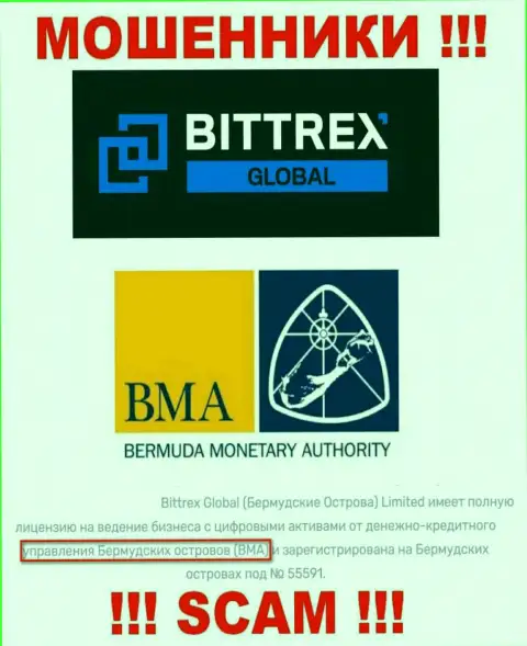 И контора Bittrex Global и ее регулятор - Управление денежного обращения Бермудских островов (BMA), являются мошенниками