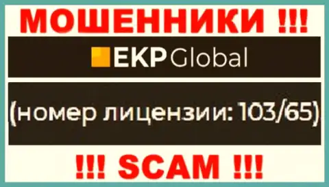 На web-сервисе EKP Global имеется лицензия, но это не меняет их мошенническую суть