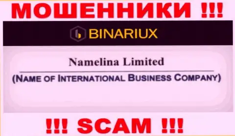 Бинариакс - это internet-лохотронщики, а руководит ими Namelina Limited