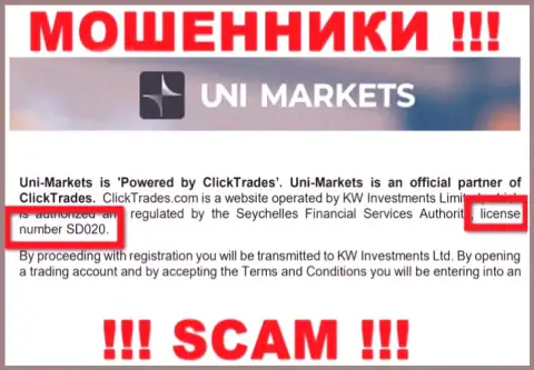 Будьте крайне бдительны, UNI Markets сливают деньги, хоть и разместили лицензию на сайте