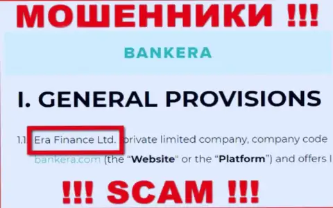 Era Finance Ltd управляющее организацией Bankera