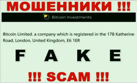 Юридический адрес регистрации организации Bitcoin Limited на официальном сайте - липовый !!! БУДЬТЕ ОСТОРОЖНЫ !