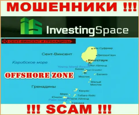 Investing Space находятся на территории - St. Vincent and the Grenadines, остерегайтесь работы с ними