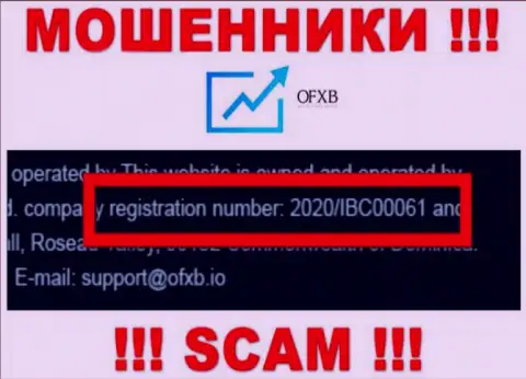 Регистрационный номер, который принадлежит компании ОФХБ - 2020/IBC00061