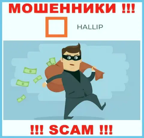 Сотрудничая с компанией Халлип Вы не увидите ни рубля - не перечисляйте дополнительно денежные активы