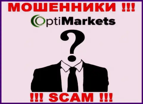 OptiMarket Co являются internet мошенниками, поэтому скрывают данные о своем прямом руководстве