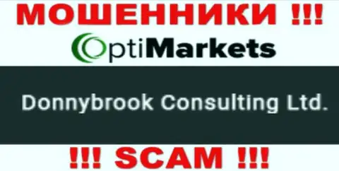 Мошенники OptiMarket пишут, что Donnybrook Consulting Ltd руководит их лохотронным проектом