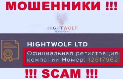 Наличие номера регистрации у HightWolf (12617962) не говорит о том что организация надежная