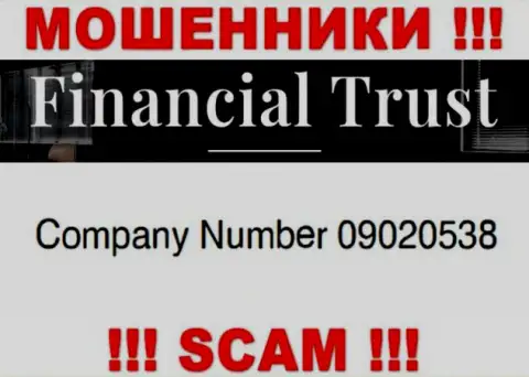Номер регистрации еще одних лохотронщиков глобальной сети internet конторы Financial-Trust Ru: 09020538