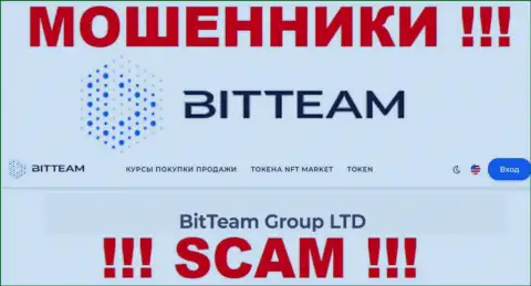 Юридическое лицо организации Бит Тим - это BitTeam Group LTD