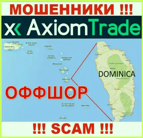 AxiomTrade специально скрываются в оффшоре на территории Содружество Доминики, аферисты