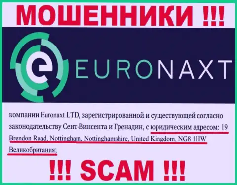 Адрес регистрации конторы EuroNaxt Com у нее на интернет-сервисе ненастоящий - это СТОПРОЦЕНТНО МОШЕННИКИ !!!