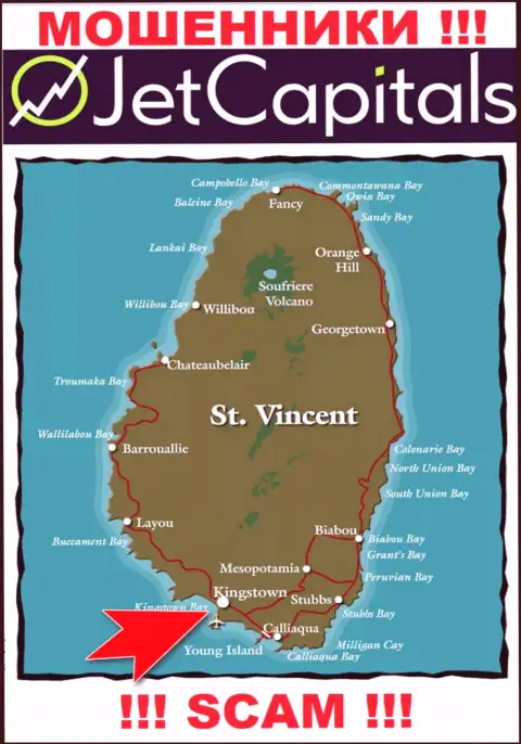 Kingstown, St Vincent and the Grenadines - здесь, в офшоре, зарегистрированы мошенники ДжетКапиталс Ком