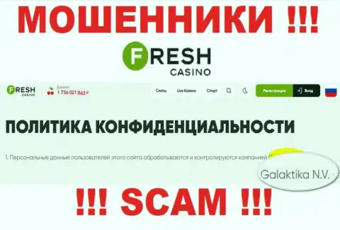 Юридическое лицо интернет мошенников Fresh Casino - это GALAKTIKA N.V