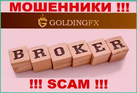 Брокер - это конкретно то, чем занимаются мошенники GoldingFX