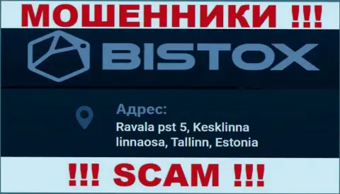 Избегайте взаимодействия с Bistox - эти мошенники указывают фиктивный официальный адрес