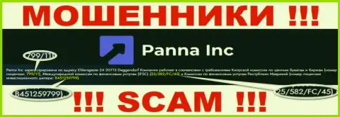 Мошенники Panna Inc цинично лишают денег лохов, хоть и размещают свою лицензию на информационном ресурсе