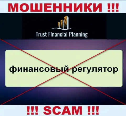 Информацию о регуляторе компании Trust-Financial-Planning не разыскать ни на их web-сервисе, ни в глобальной интернет сети