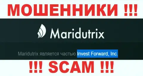 Шарашка Maridutrix находится под управлением конторы Invest Forward, Inc.